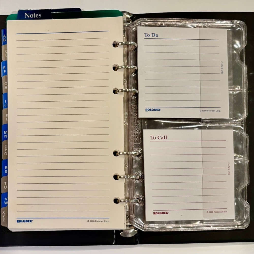 Vintage Personal Organizer in 6 Ring Binder and Faux Black Leather Cover - Picture 3 of 7
